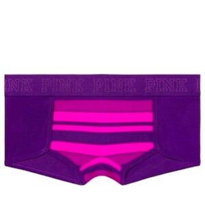 NWT Victoria’s Secret Pink cotton boyshort panties VS pink logo panty colorblock
